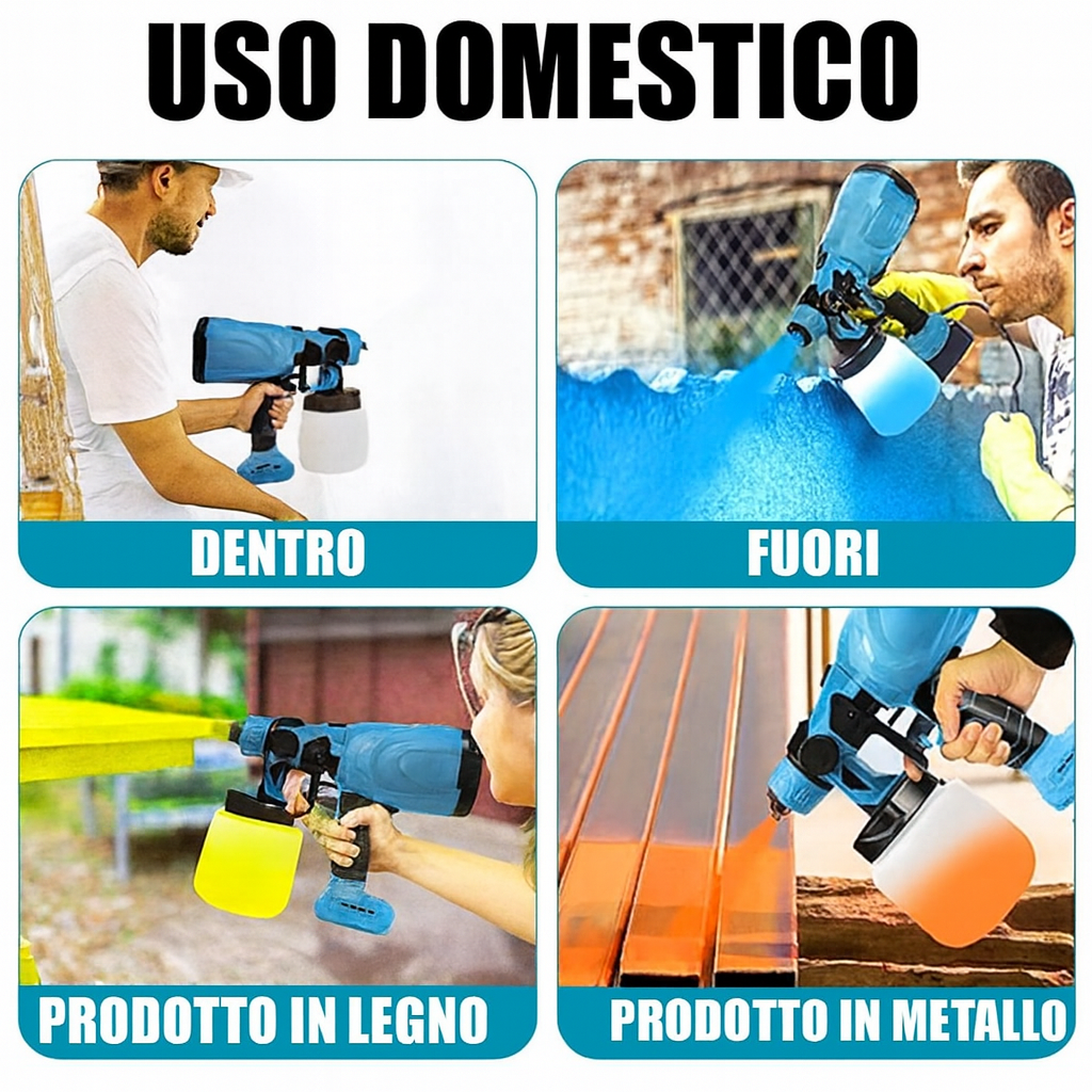 🔧 Pistola a Spruzzo Elettrica a Batteria