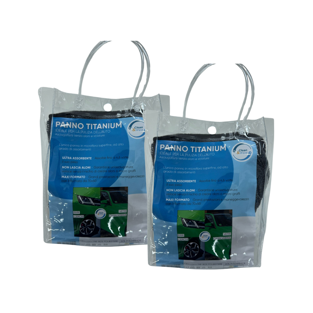 (2PEZZI) Clean&Wipe Panno Titanium – Ultra‑Assorbente 70 × 50 cm