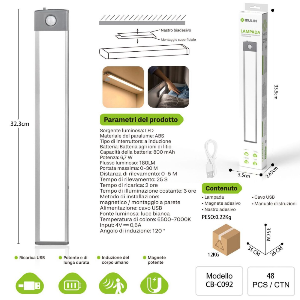 💡 Lampada LED con Sensore di Movimento