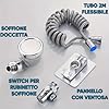 Set Soffione Doccetta per Lavandino con Tubo a Spirale da bagno e cucina