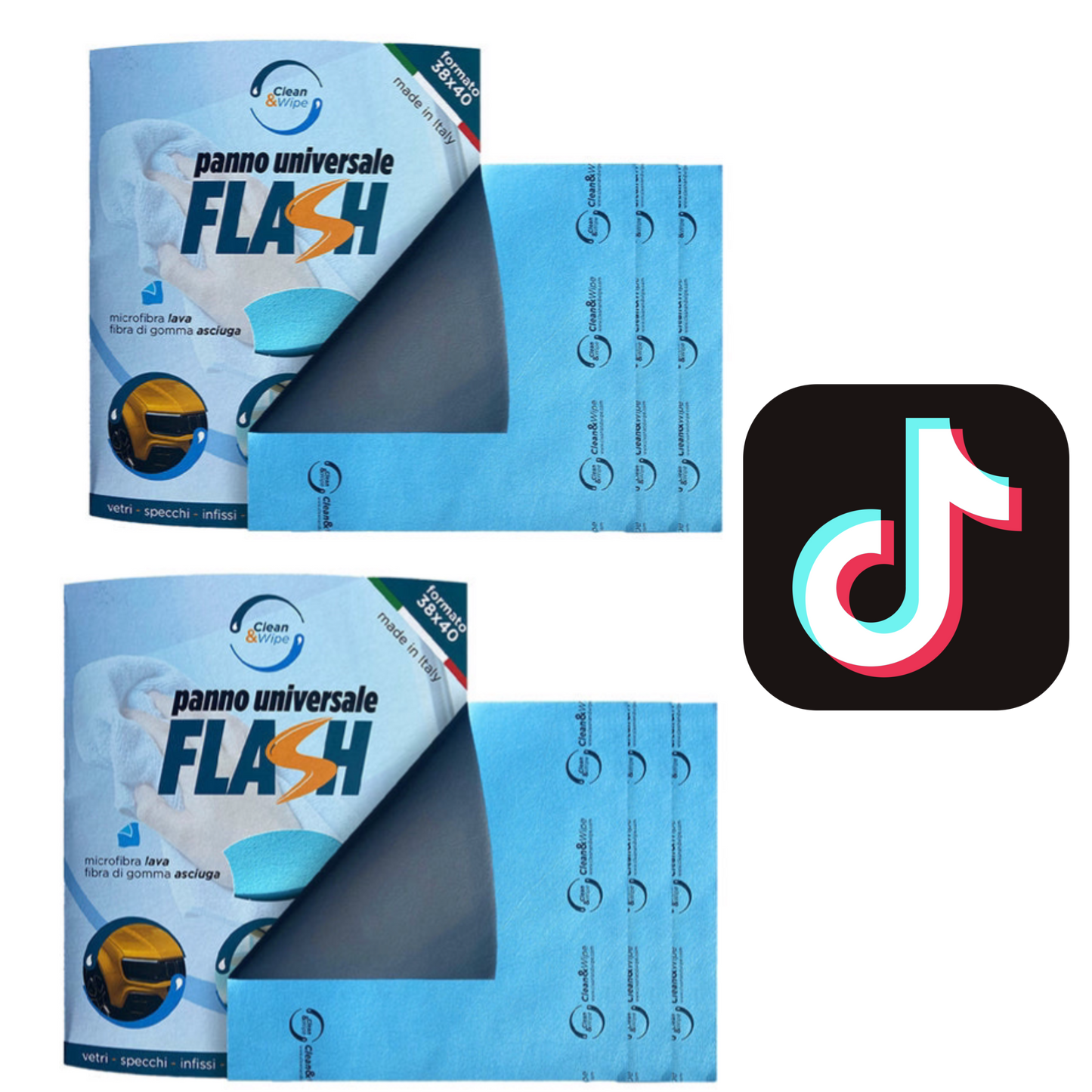 Panno Flash® Universale. Lava, Sgrassa e Asciuga senza Detersivi