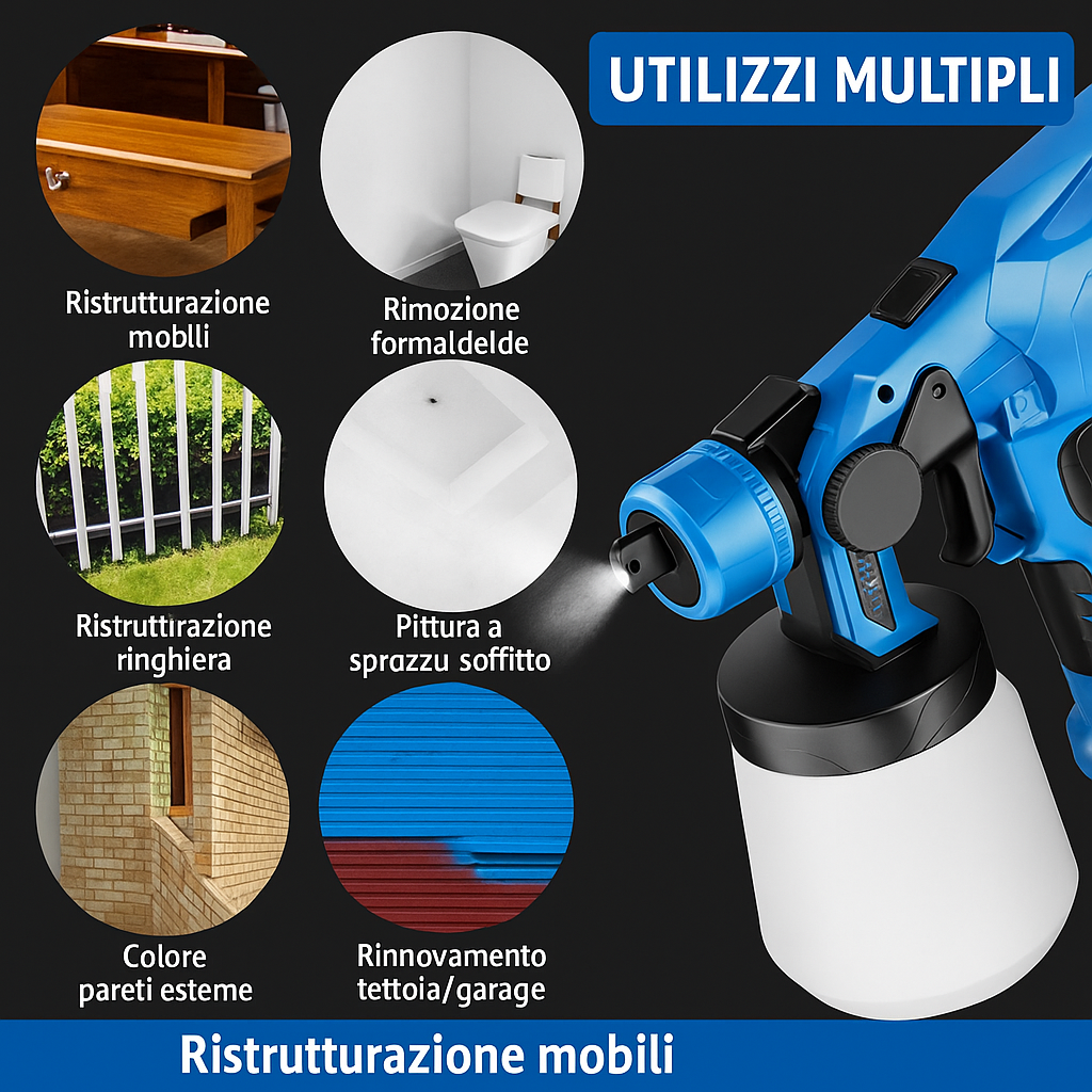 🔧 Pistola a Spruzzo Elettrica a Batteria