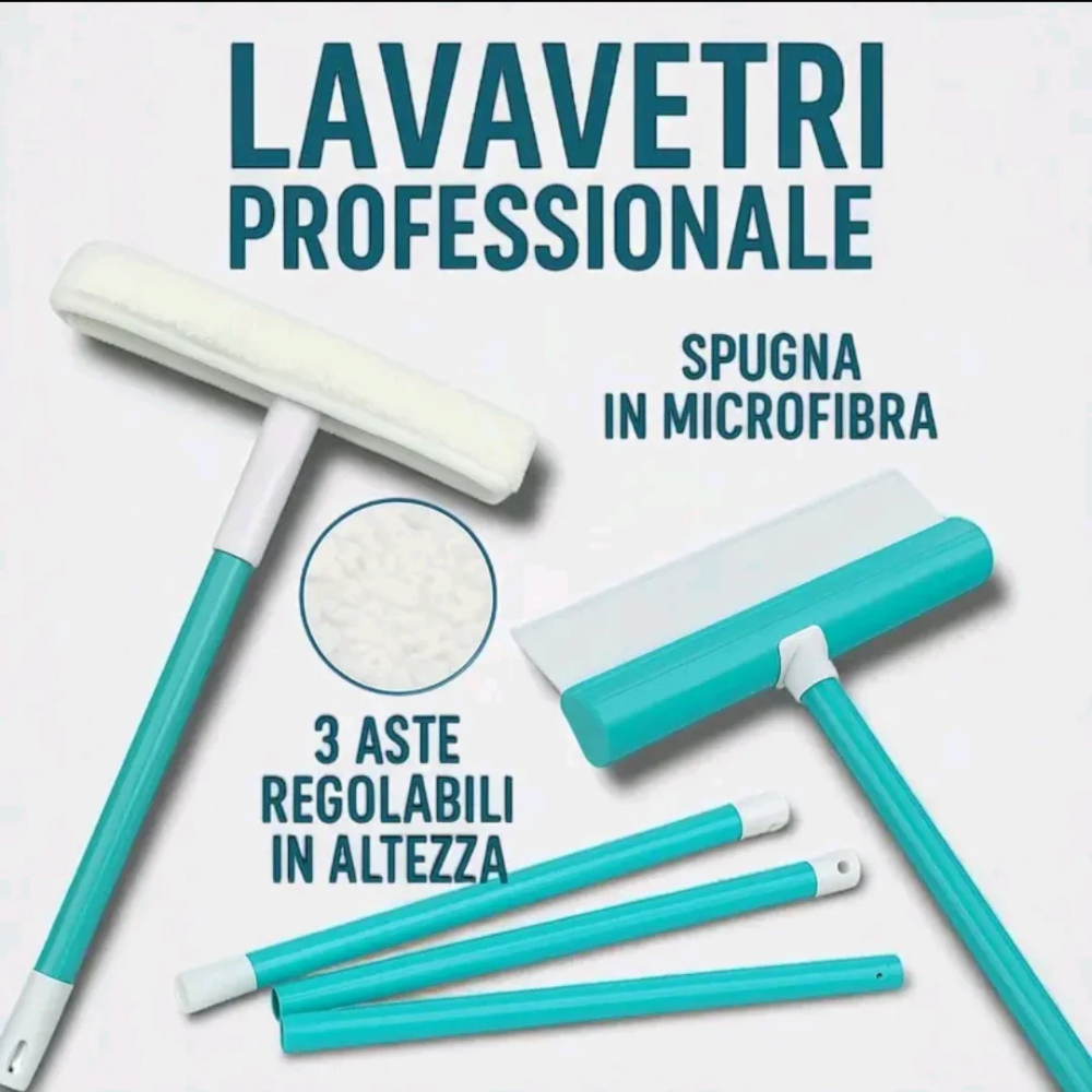 ✨ Lavavetri Professionale in Microfibra con Asta Regolabile ✨
